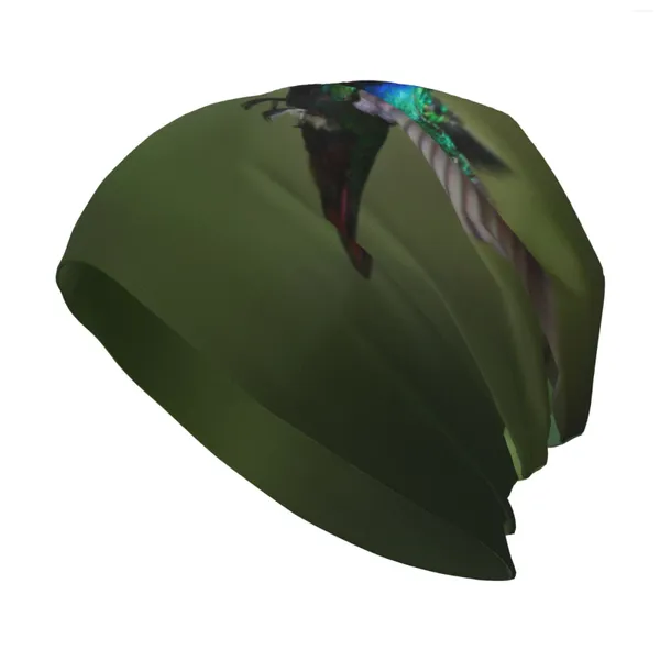 Berets Wansici Beanie Chapéu Tricotado Casual Verde e Azul Beija-flor Preto-garganta