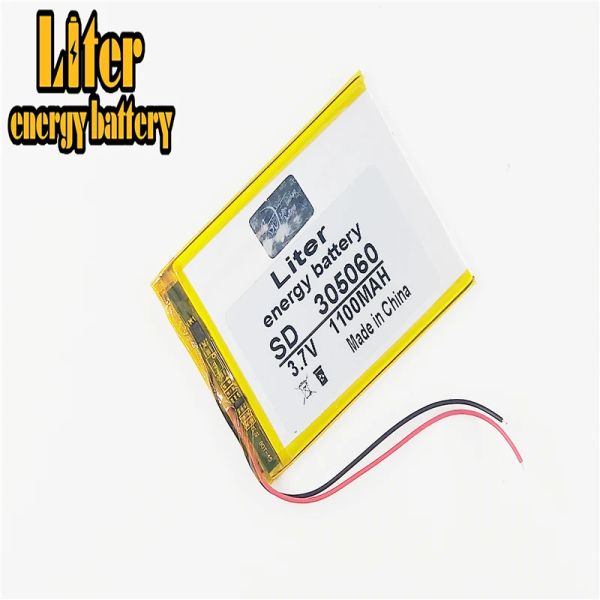 Alto-falantes 3.7V 1100mAh 305060 Bateria recarregável para MP3 MP4 móvel Bluetooth GPS Brinquedo Leitura Caneta Speaker Lithiumion Lipo Bateria