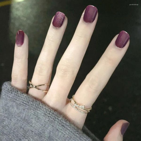 Unghie finte 24 pezzi attraenti personalizzati Haze Purple finti fai da te alla moda facili da indossare per strumenti per nail art