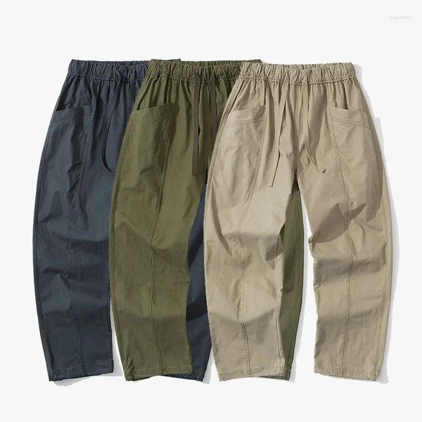 Pantaloni da uomo Uomo Cityboy Giappone Harajuku Streetwear Moda Allentato Casual Vintage Cargo Pantaloni Amikaki Tuta da uomo