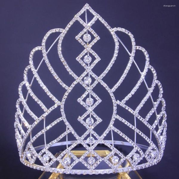 Haarspangen Hochzeit Zubehör Schönheit Luxus Kristall Tiara Frauen Festzug Kopf Krone Braut Tiaras und Kronen