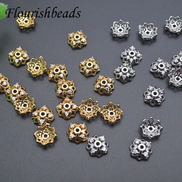 Perlen 50 teile/los Gold Silber Farbe Messing Vergoldet Blumen Ende Bead Caps Spacer Perlen Schmuck Machen DIY Erkenntnisse Zubehör