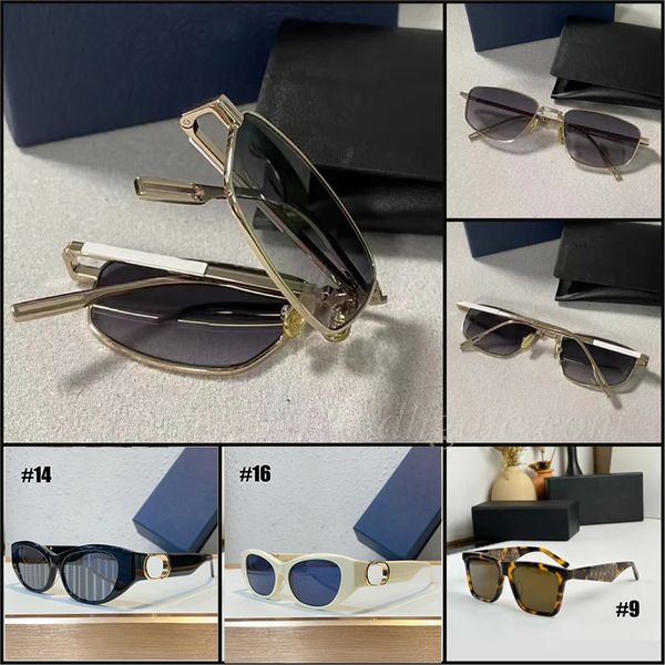 17 Optionen Modemarke Vollformat-Sonnenbrille, faltbare Brille mit Buchstaben-Logo für Damen oder Herren, mit Geschenkbox