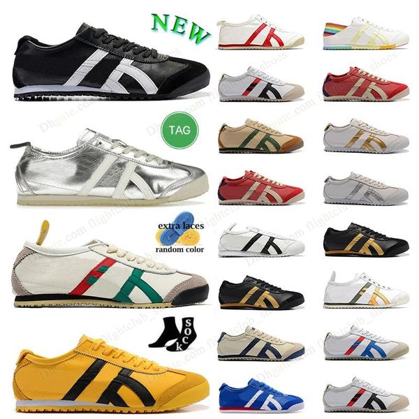 Onitsukass sapatos de atacado tênis tigre mexico 66 designers tênis de corrida feminino masculino preto branco azul amarelo rosa baixa moda de luxo estilos de estilo de vida mocassins