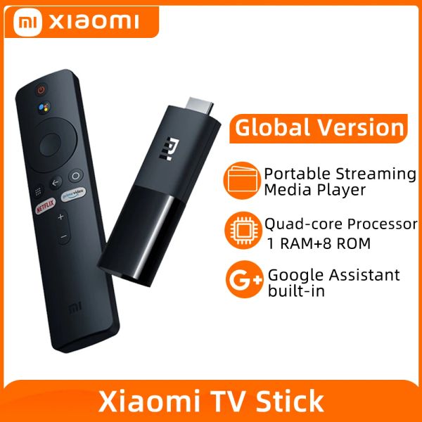 Stick Global Version Xiaomi Mi TV Stick Android TV 9.0 SMART 1080P 1GB RAM 8GB ROM Bluetooth 4.2 Mini TV Dongle Wifi Google Assistant