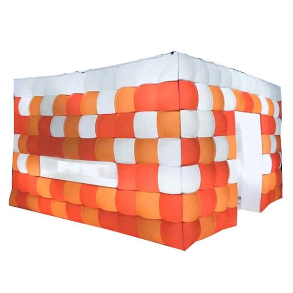 Großhandel 6x6x3,5mh (20x20x11.5ft) Buntes Druckkubikzelt aufblasbare Würfel Marquee Popup Event Party Center Handelsausstellung Shelter mit Gebläse auf Rabatt