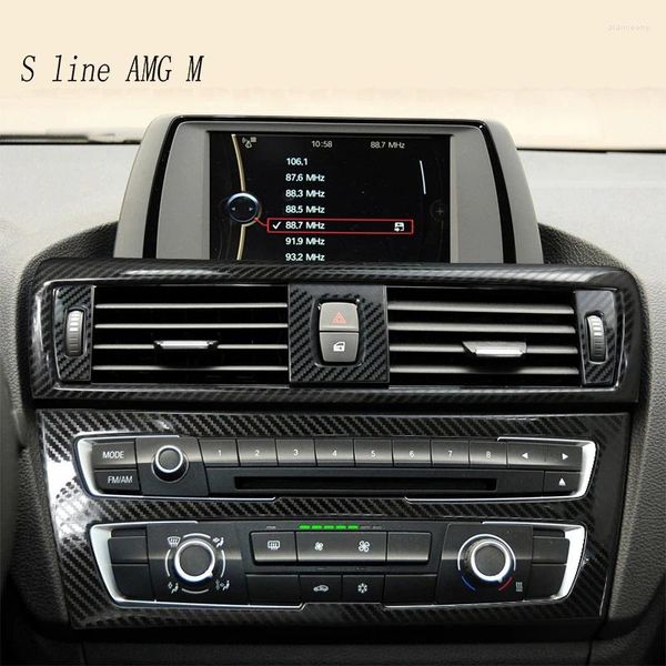 Accessori interni per BMW 1 Serie F20 F20 F21 F22 F23 2012-2024 Console in fibra di carbonio CD Pannello CD Frame Ac Air Air Adesivo Cover Adesivo