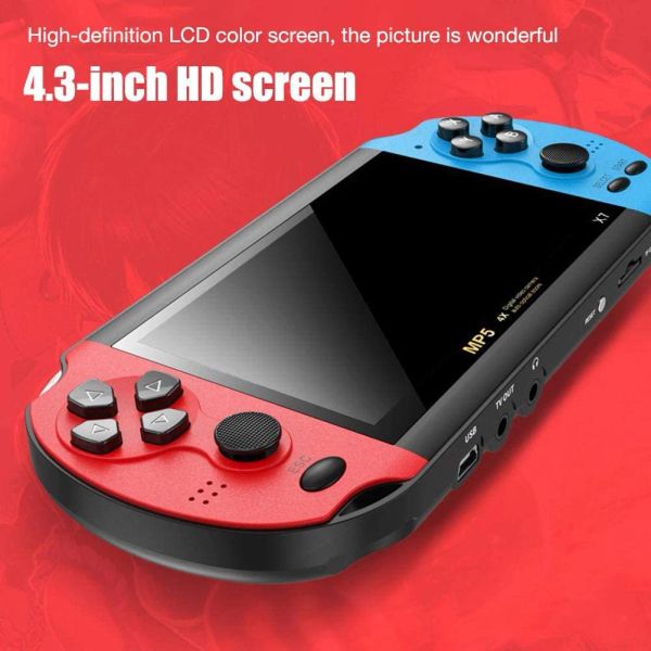 Jogadores X7 Jogo Portátil 4.3 Polegadas HD Grande Tela 8G Clássico Jogo Retro Console Builtin 10000 Jogos Mini Handheld MP5 Video GameConsole