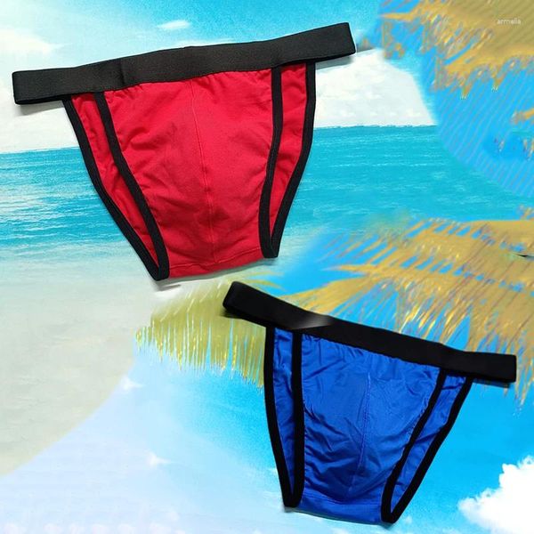 Cuecas masculinas de algodão calcinha de alta qualidade tangas macias elásticas roupa interior nadar biquíni g-string masculino meados de cintura sexy curto