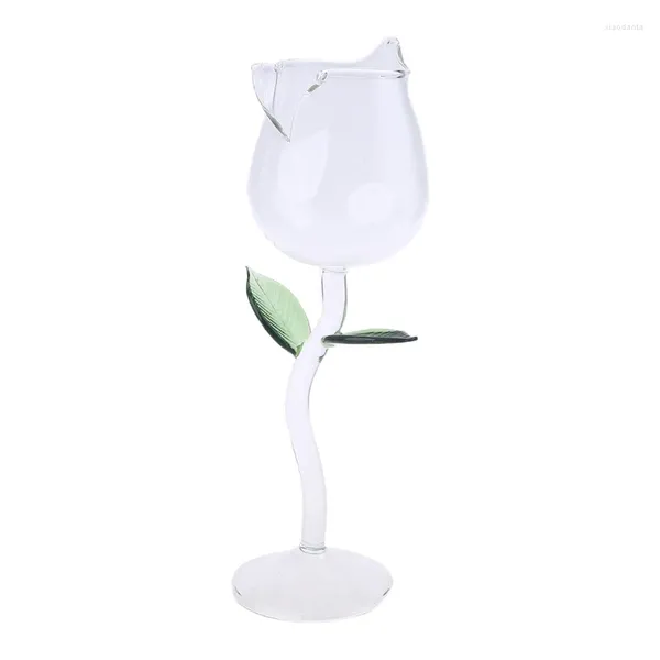 Copos de vinho em forma de flor rosa transparente martini copos de coquetel material perfeito para festas de casamento em bar