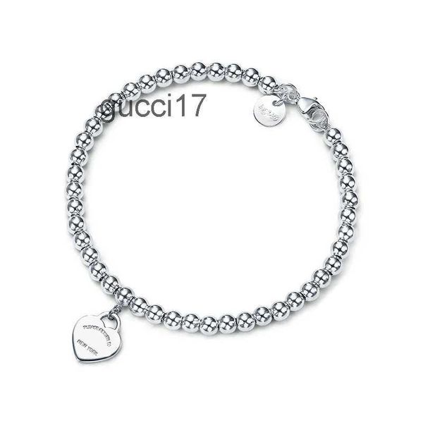 Popolare S925 Argento 4mm Perline tonde Bracciale a forma di fondo più spesso Placcatura Boudoir Commemorativo Moda Glamour Gioielli OJG3