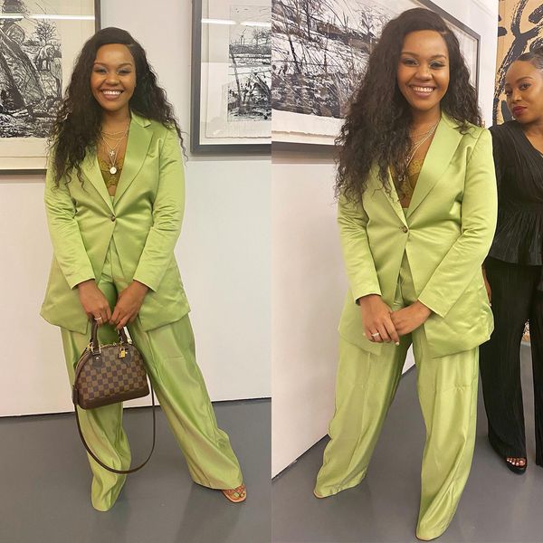 Yaz Yeşil Kadın Pantolon Uyumsuz Soyar Renk Özel Yapım İnce Fit Gelin Blazer Ceket Misafir Giyim 2 Parçası