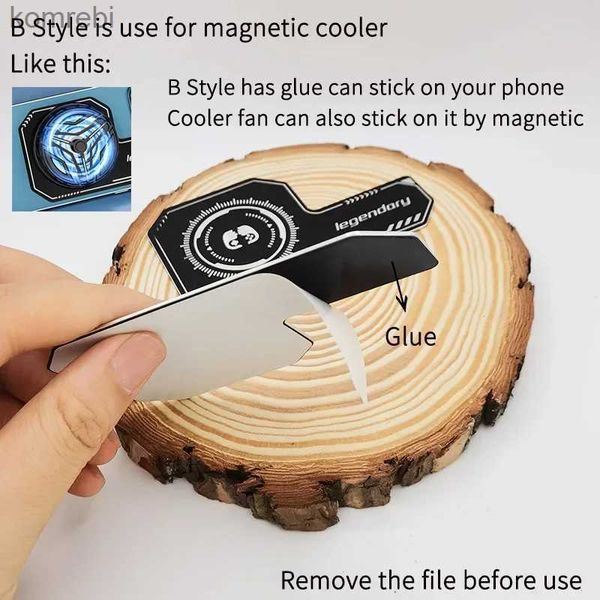 Outros acessórios de telefone celular 2023 Cooler Plate Radiator Magnetic Radiating Sticker para Game Cooling Fans Dissipador de calor para IPhone / Samsung / 240223