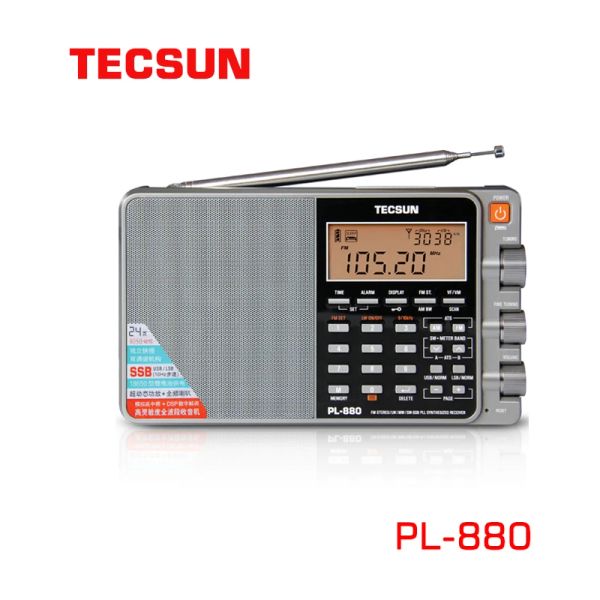 Radio Tecsun Pl880 Radio Full Band Digitale Sintonizzato Stereo Onde Corte Ham Radio Portatil Am Fm Lw/sw/mw/ssb Highend, Ricevitore Metallico