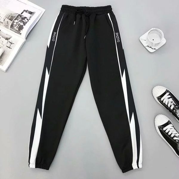 Capris Sommer Pluderhosen Lauftraining Hosen Tanz Weibliche Seitenlinien Jogginghose Sport Frauen Hosen Fitness Lose Pluderhosen