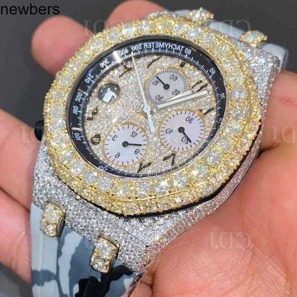 SuperClone Ap Diamond Diamonds Watch Pass Test Movimento de quartzo vvs Iced Out Sapphire Hip Hop Out Lab Grown CVD HPHT Diamond Quartz Watch Custom Dign Homens Mulheres Diamo