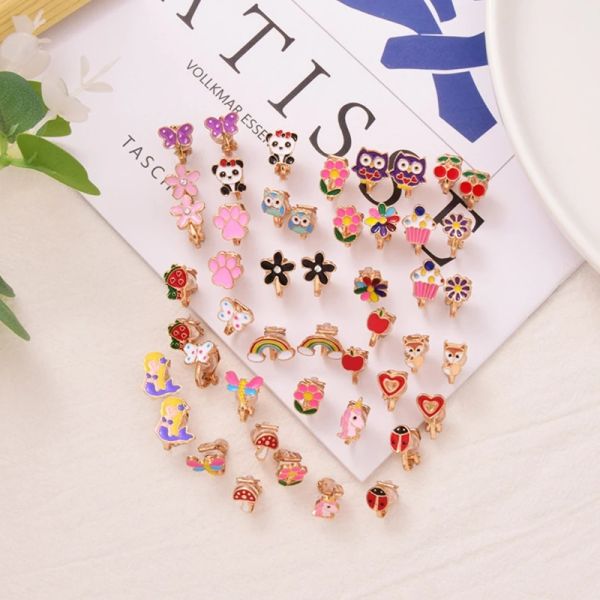 Orecchini da 20 paia senza folcing Design Clip su orecchini Girls Drend Up Princess Play Jewelry Accessorio per Kid