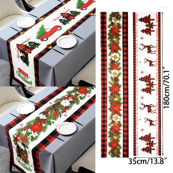 Decorações de natal 180x35cm ramos de pinheiro flor mesa corredor decoração para casa ano natal capa toalha de mesa navidad