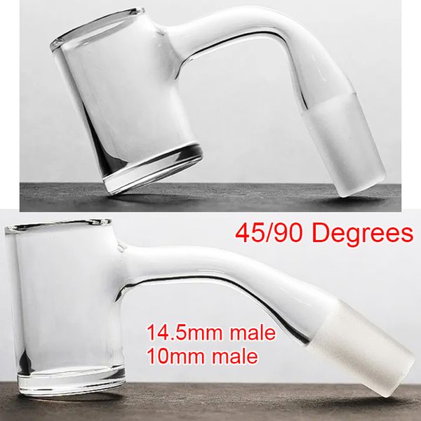 Em estoque HQ Totalmente Solda Quartz Banger Sem Costura Borda Chanfrada Bangers Acessórios para Fumar Unhas Inebriantes 25mm 2.5mm Vidro Transparente Grosso Suave 10mm Masculino Atacado