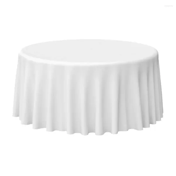 Toalha de mesa de cetim branco, 145-335cm, cobertura redonda, atacado, elegante, panos sólidos para casamento, eventos, festa, decoração el