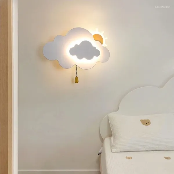 Lampade da parete Cameretta per bambini Baby Minimalista Decorazione a nuvola Camera da letto Luce notturna Luci per ragazzi Comodino moderno per ragazza