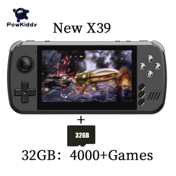 Jogadores POWKIDDY X39 4.3 Polegadas Portátil Console de Jogo Portátil PS1 Retro Video Games Consoles Suporte HD TV Out Gaming Box Media Player