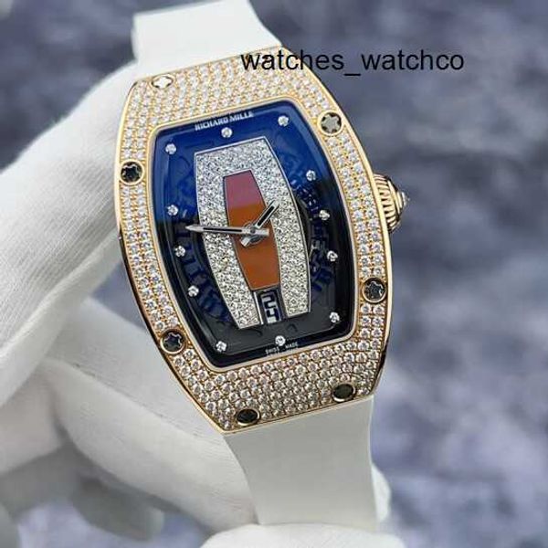 RM Timepiece Top-Armbanduhr Neueste Kollektion Armbanduhr Richardmillie Rm007 Red Lip Damenuhr White Rich Beauty Standard Original Diamond Date Display Autom