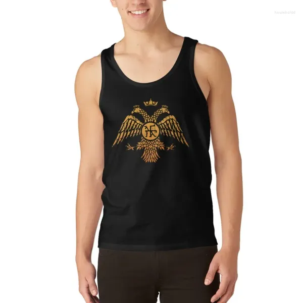 Herren Tank Tops Byzantinischer Adler Symbol Flagge Top Sommer Verkauf Produkte Muscle Fit Ärmelloses Shirt Mann