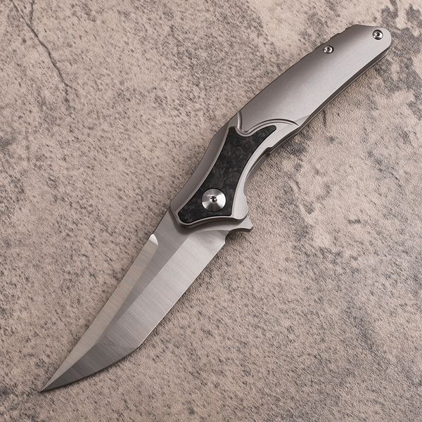 Neue Ankunft A2258 High End Flipper Klappmesser M390 Satin Tanto Point Klinge CNC TC4 Titanlegierung Griff Outdoor EDC Tasche Schnell zu öffnende Ordnermesser