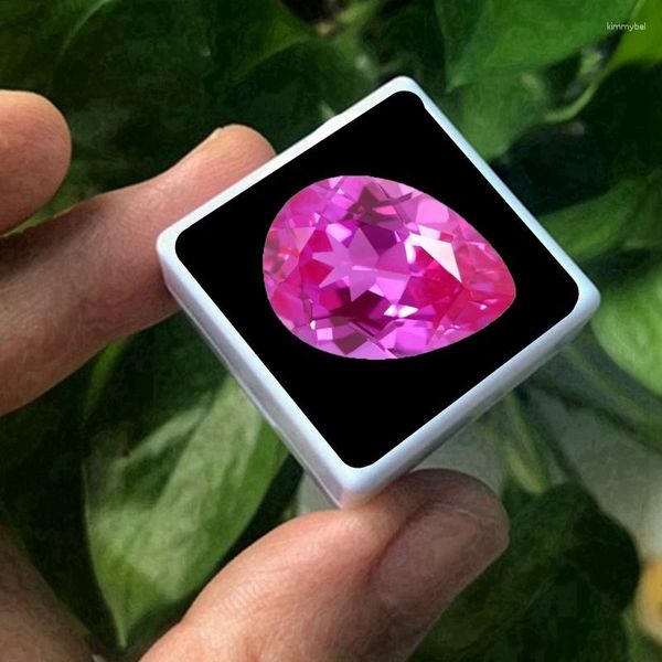 Pedras preciosas soltas luxo rosa rubi safira 13x18mm 15,0cts corte de pêra vvs sri-lanka pedra preciosa para fazer jóias diy