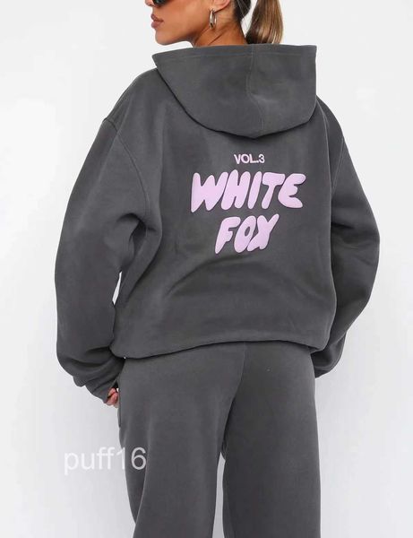 New White Fox Felpa con cappuccio Set Donna Due 2 pezzi Donna Uomo Abbigliamento Pullover sportivo Con cappuccio 12 colori Designer Tuta Primavera Autunno Inverno Tr EH I2GZ