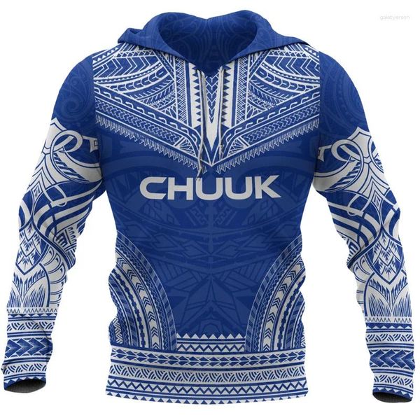 Felpe con cappuccio da uomo 3D Chuuk State stemma tatuaggio polinesiano Lapu Sun stampa tribale per uomo Kids Fashion Felpa con cappuccio con cappuccio Pullover