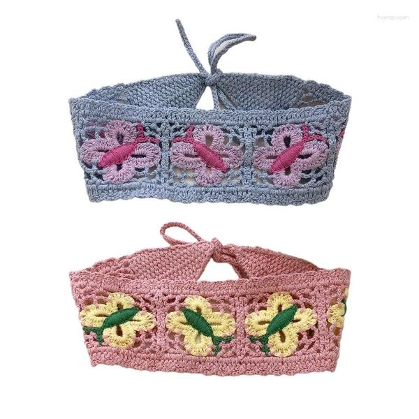 Fontes de festa mulheres crochê para padrão de borboleta hairband respirável bandanas bandana elástica