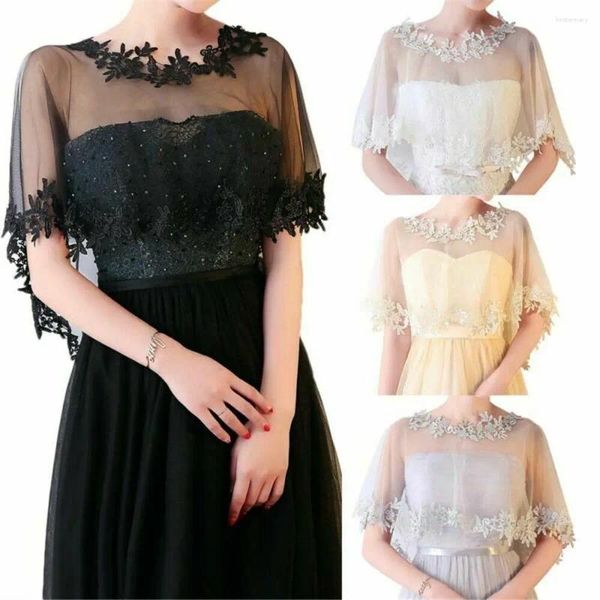 Sciarpe Moda Pizzo Manica corta Coprispalle da sposa Matrimonio Elegante Mantella Estate Scialle casual Accessori per abito da sera