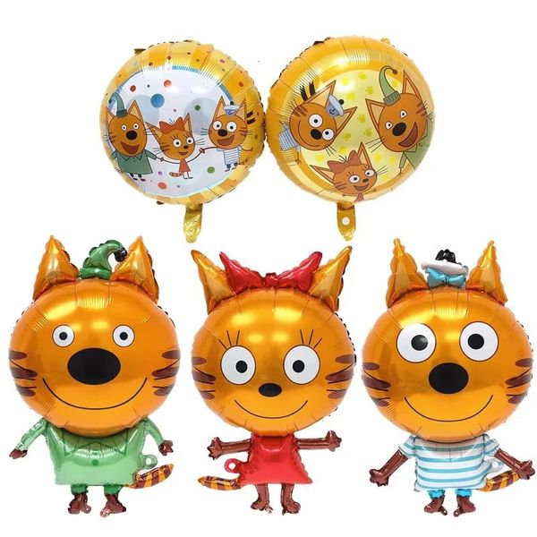 5 Stück INS Kid E Cats Thema Cookie Candy Pudding Happy Birthday Party Dekoration Aluminiumfolienballon 240219