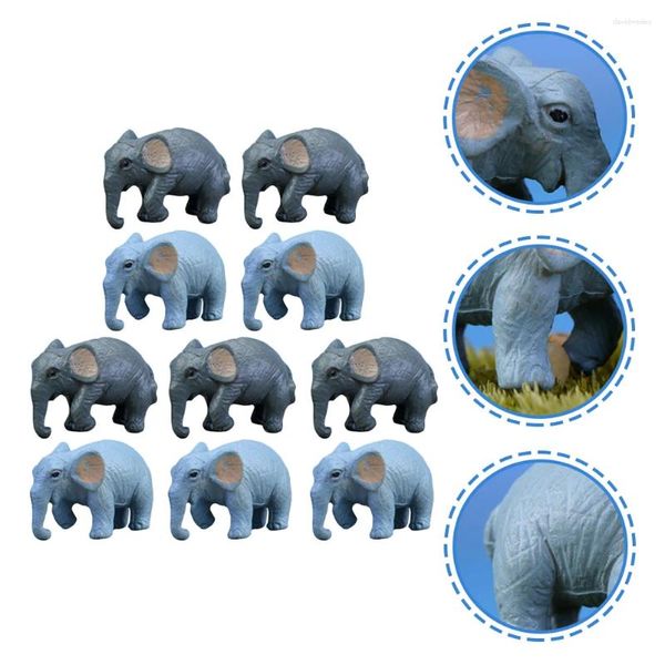 Decorações de jardim 10 pcs desenhos animados simulação estátuas de elefante para decoração de casa estatuetas micro paisagem decoração mini encantos casa