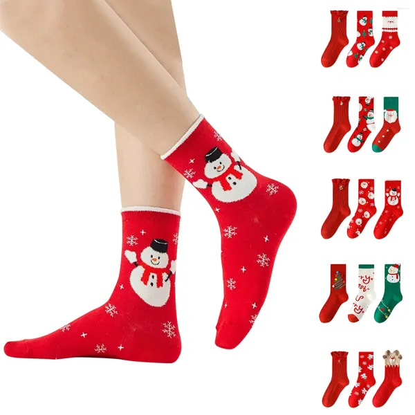 Мужские носки, теплые рождественские модные ветрозащитные носки с принтом, длинные хлопковые длинные женские компрессионные носки, забавные для