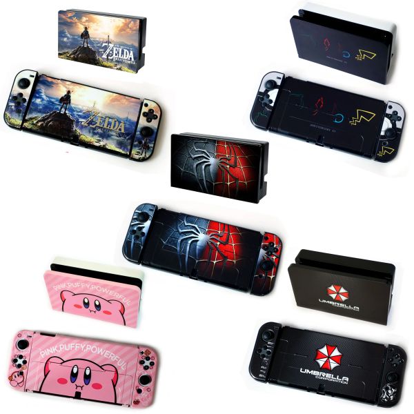 Hüllen Hard Case Dock Base Ladegerät Ständer Schutzhülle für Nintendo Switch Oled Game Console NS JoyCon Crystal Protector Skin