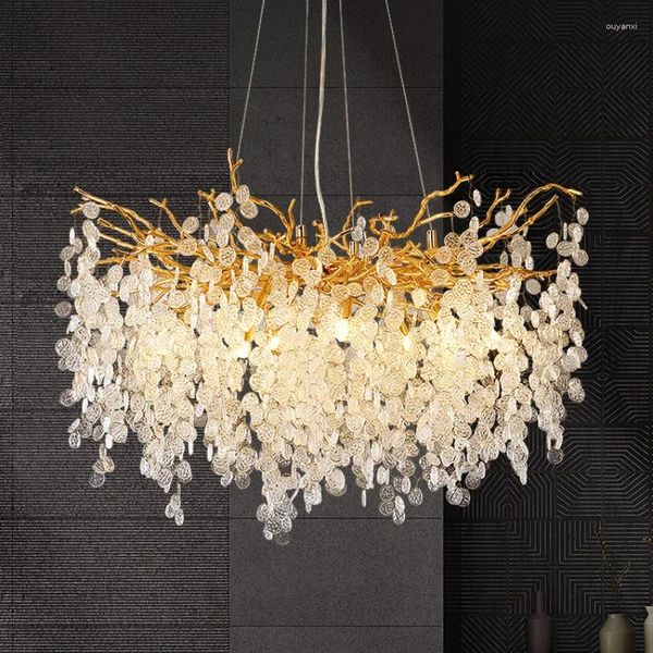 Lampade a sospensione Post Modern Iron Art Lampadario Illuminazione per soggiorno Lusso El Cucina Isola Crystal Home Presa G9 110 V 220 V