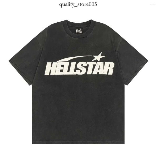 Hellstar t camisas hellstar y2k camiseta hip hop impresso padrão grande logotipo respirável punk retro em torno do pescoço 754