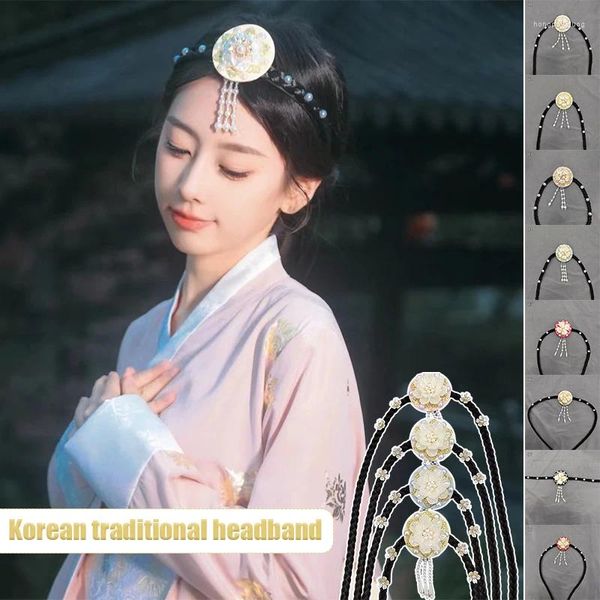 Abbigliamento etnico Corea Stile classico Fascia per capelli Corte coreana Hanbok Parrucca Copricapo Fermagli per capelli da donna Accessori da sposa