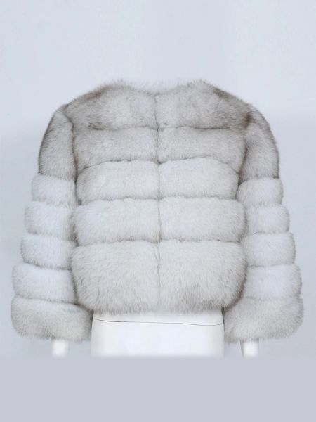 Pelz OFTBUY 2023 Winter Jacke Frauen Echt Fox Pelzmantel Natürliche Fuchs Pelz Oberbekleidung Oneck Hülse Mit Drei Vierteln Dicke Warme mode Neue