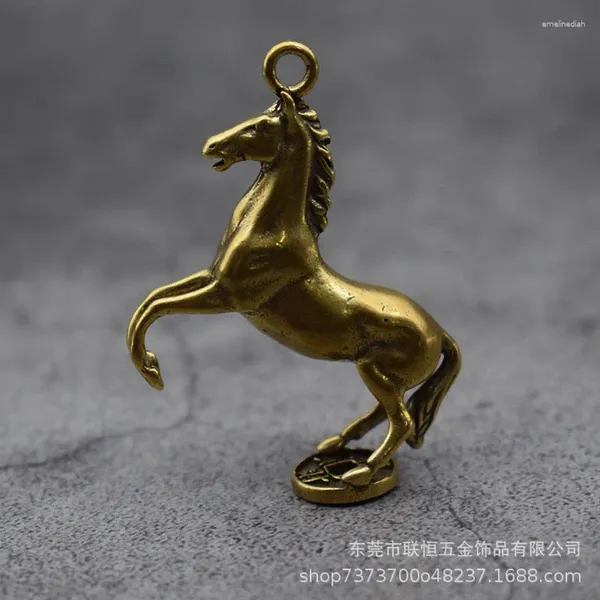 Брелки креативный латунный зодиакальный брелок для ключей с лошадью, кулон, топтать денежный орнамент