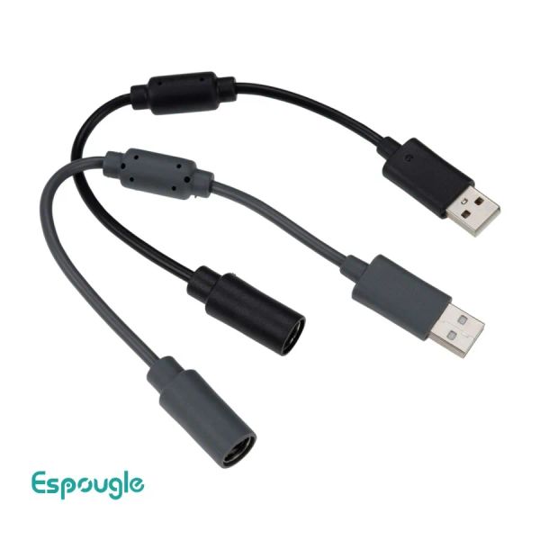 Kabel 100 stücke Schwarz Grau USB Abtrünnigen Kabel Adapter Kabel Ersatz Für Xbox 360 Wired Game Controller Dropshipping