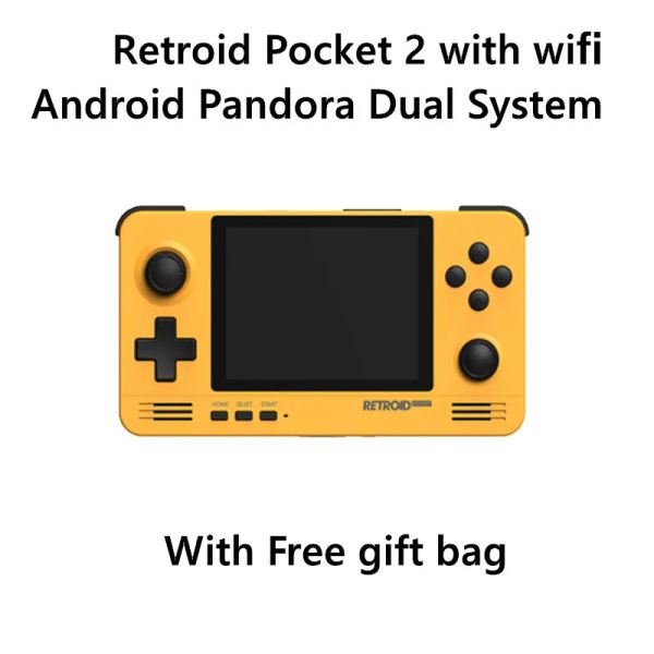 Jogadores 3,5 polegadas Retroid Pocket 2 Game Console Android Pandora Dual System Suporte Wifi PS N64 MD Retro Handheld Games Player Caixa de Presentes