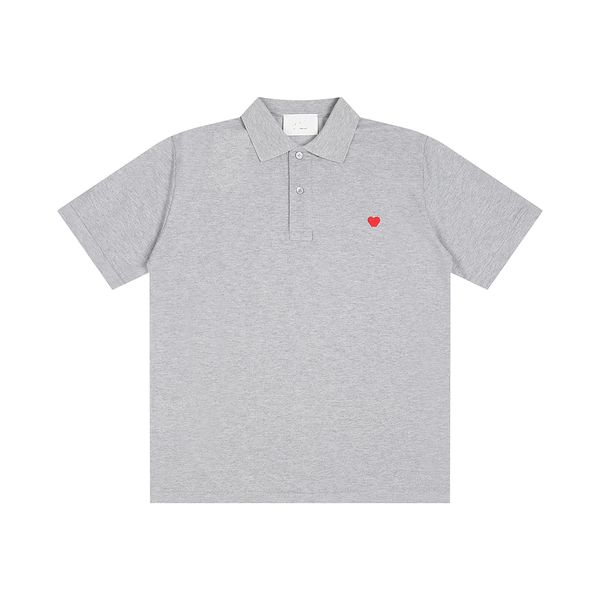 camisa polo masculina clássica estilo paris camiseta pequena amor bordada camisas polo casuais