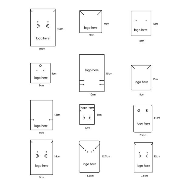 Collane 100pcs logo di stampa personalizzato personalizza la scheda di visualizzazione per orecchini gioielli collana di cartone supporto braccialetta all'ingrosso