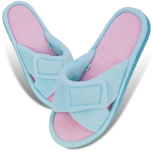 Magtoe Pantofole da Donna con Punta Aperta Regolabili in Memory Foam per Interni Sandali con Ciabatte da Donna Scarpe da Casa per Camera con Aria Condizionata, Spa, Camera da Letto, Tutte Le Stagioni