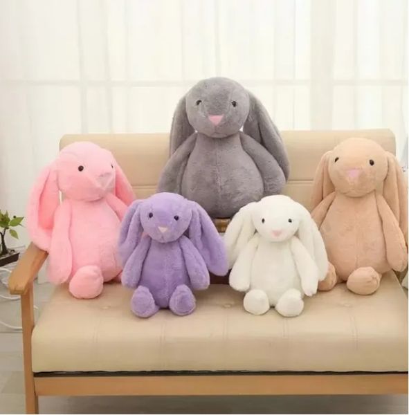 Peluche coniglietto pasquale simulatore di cartone animato orecchio lungo morbido coniglio peluche bambola giocattoli per bambini compleanno fidanzata di Natale