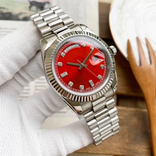 2023 Homens Mulheres Designer Day-Date Relógio Mecânico Automático Relógios 41mm Safira À Prova D 'Água 904L Aço Inoxidável Montre de Luxe Business Relógios de Pulso